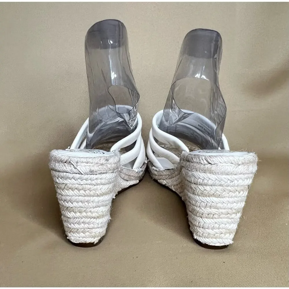 Vince Camuto Molisana Cream Espadrille Wedge Sandal 9.5 New